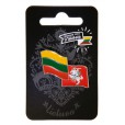 Metalinis ženkliukas su Lietuvos vėliava ir istorine vėliava